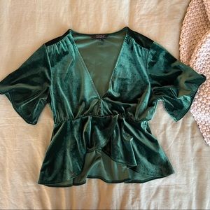 Velvet Green Holiday Top!